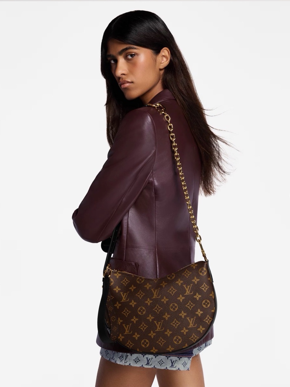 Louis Vuitton Monogram Crescent Shoulder Bag in Brown